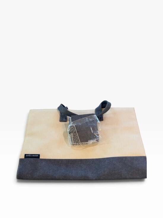 Estée Lauder Handbags - NWOT Estee Lauder Canvas Beach Tote Bag & Matching Sealed ID Wallet Mirror Set